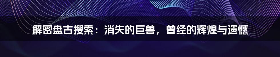 解密盘古搜索：消失的巨兽，曾经的辉煌与遗憾