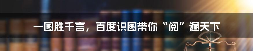 一图胜千言,百度识图带你“阅”遍天下