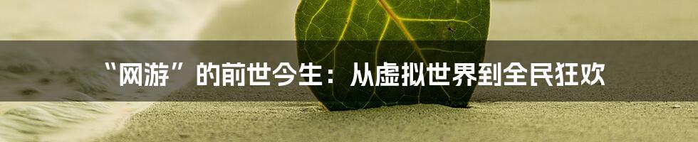 “网游”的前世今生：从虚拟世界到全民狂欢