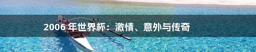 2006 年世界杯:激情、意外与传奇