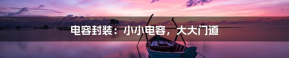 电容封装:小小电容,大大门道