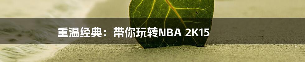 重温经典:带你玩转NBA 2K15