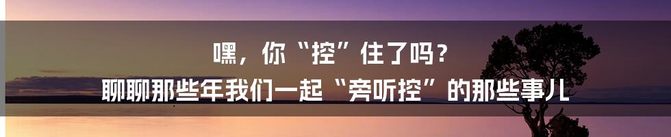 嘿，你“控”住了吗？ 聊聊那些年我们一起“旁听控”的那些事儿