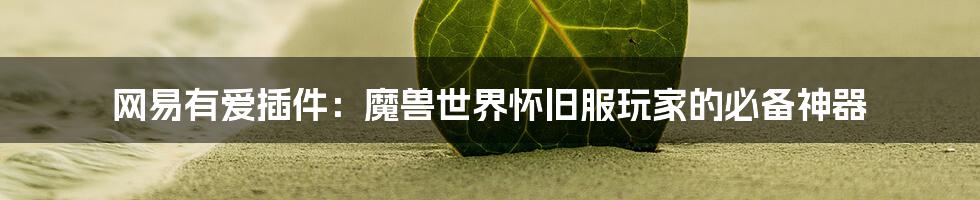 网易有爱插件:魔兽世界怀旧服玩家的必备神器