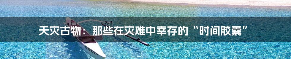 天灾古物:那些在灾难中幸存的“时间胶囊”