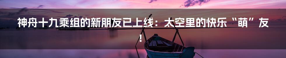 神舟十九乘组的新朋友已上线：太空里的快乐“萌”友！