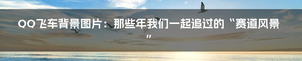 QQ飞车背景图片：那些年我们一起追过的“赛道风景”