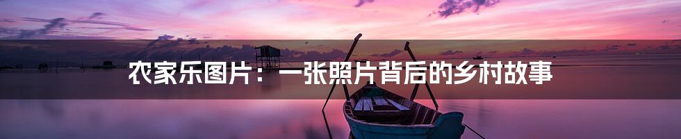 农家乐图片：一张照片背后的乡村故事