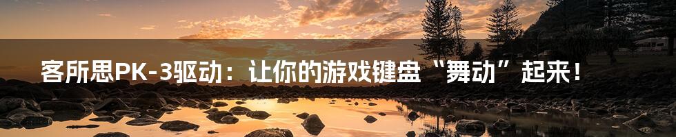 客所思PK-3驱动:让你的游戏键盘“舞动”起来!