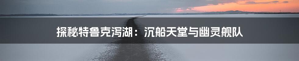 探秘特鲁克泻湖：沉船天堂与幽灵舰队