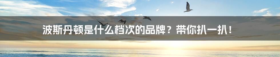 波斯丹顿是什么档次的品牌?带你扒一扒!