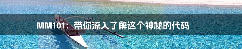 MM101:带你深入了解这个神秘的代码