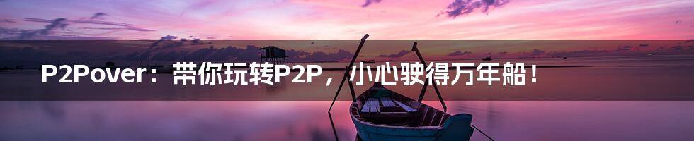 P2Pover:带你玩转P2P,小心驶得万年船!
