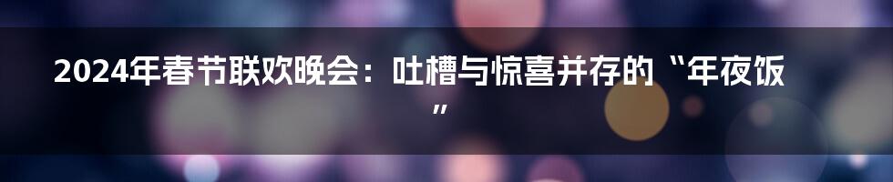 2024年春节联欢晚会：吐槽与惊喜并存的“年夜饭”