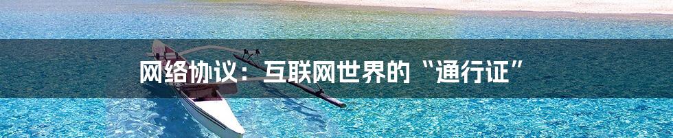网络协议：互联网世界的“通行证”