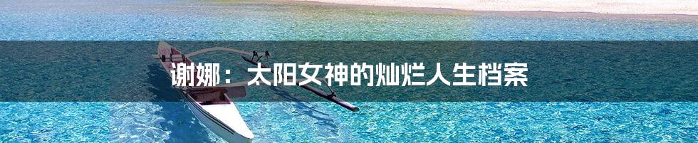 谢娜:太阳女神的灿烂人生档案
