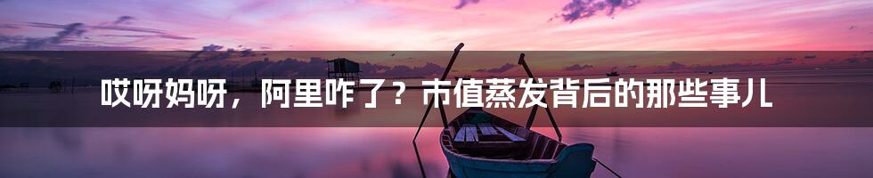 哎呀妈呀，阿里咋了？市值蒸发背后的那些事儿