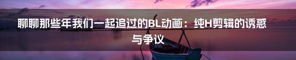 聊聊那些年我们一起追过的BL动画：纯H剪辑的诱惑与争议