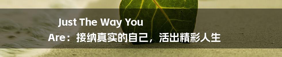 Just The Way You Are：接纳真实的自己，活出精彩人生