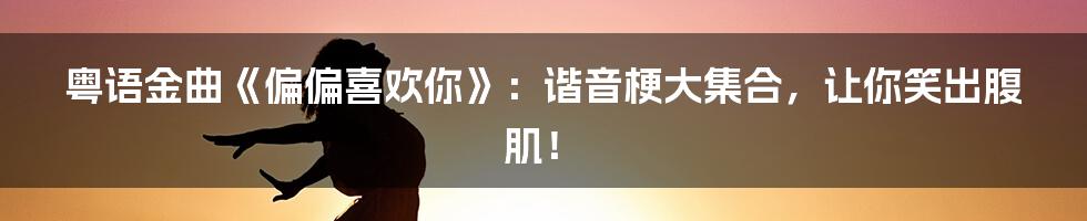粤语金曲《偏偏喜欢你》:谐音梗大集合,让你笑出腹肌!