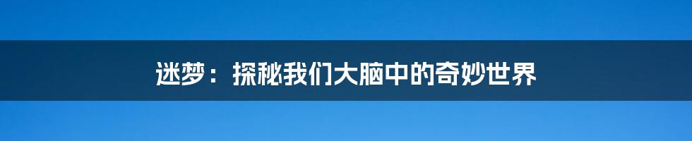 迷梦:探秘我们大脑中的奇妙世界