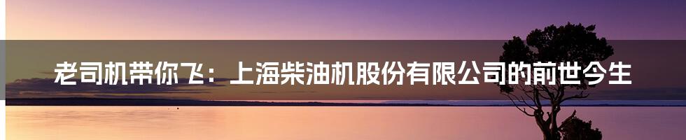 老司机带你飞:上海柴油机股份有限公司的前世今生