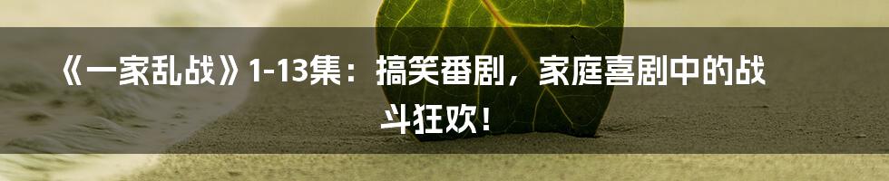《一家乱战》1-13集:搞笑番剧,家庭喜剧中的战斗狂欢!