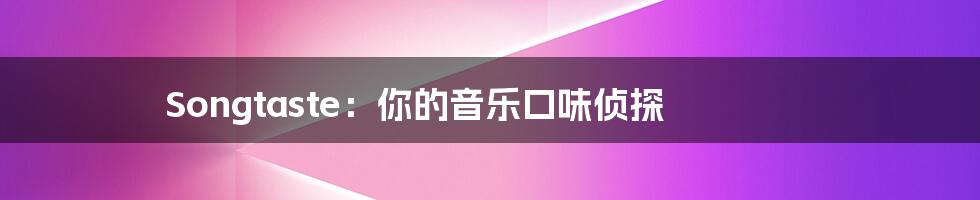 Songtaste：你的音乐口味侦探