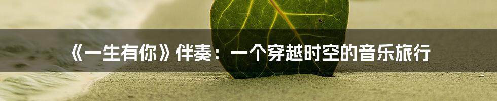 《一生有你》伴奏:一个穿越时空的音乐旅行