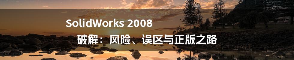 SolidWorks 2008 破解:风险、误区与正版之路