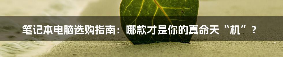 笔记本电脑选购指南:哪款才是你的真命天“机”?