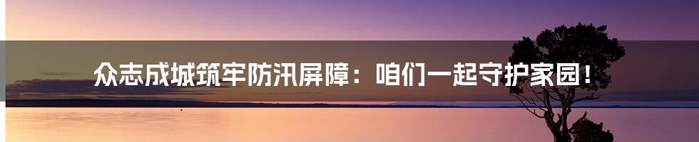 众志成城筑牢防汛屏障：咱们一起守护家园！
