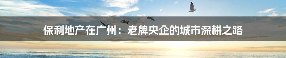 保利地产在广州:老牌央企的城市深耕之路