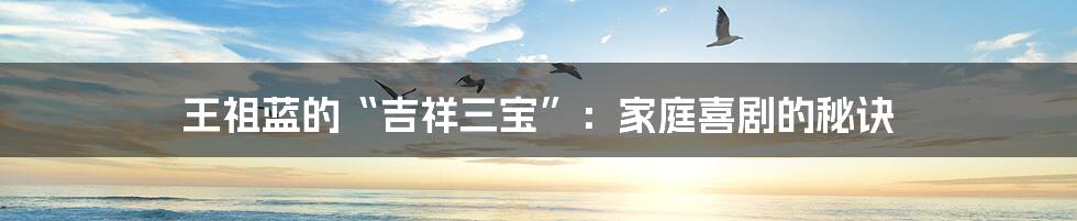 王祖蓝的“吉祥三宝”:家庭喜剧的秘诀
