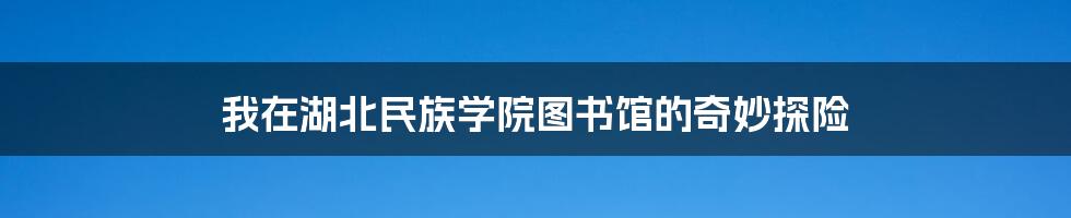 我在湖北民族学院图书馆的奇妙探险