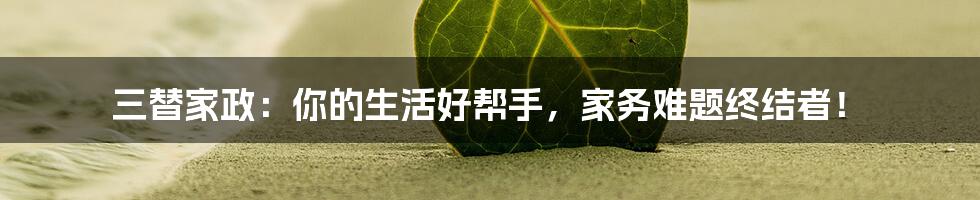 三替家政:你的生活好帮手,家务难题终结者!