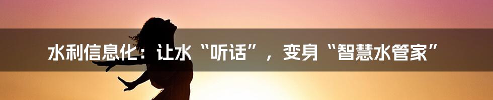 水利信息化：让水“听话”，变身“智慧水管家”