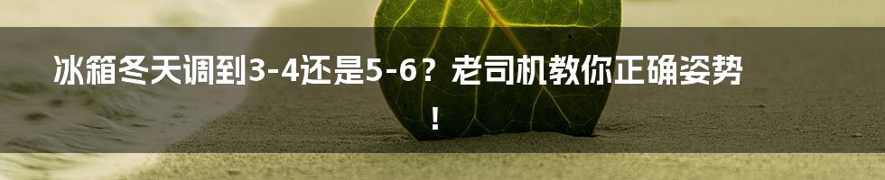 冰箱冬天调到3-4还是5-6？老司机教你正确姿势！
