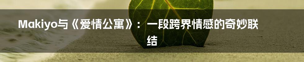 Makiyo与《爱情公寓》:一段跨界情感的奇妙联结