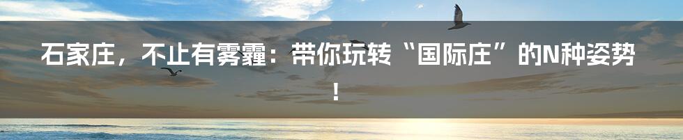 石家庄,不止有雾霾:带你玩转“国际庄”的N种姿势!