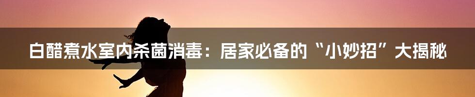 白醋煮水室内杀菌消毒:居家必备的“小妙招”大揭秘