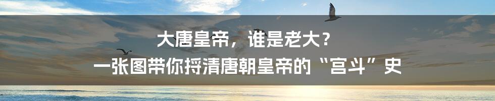 大唐皇帝,谁是老大? 一张图带你捋清唐朝皇帝的“宫斗”史
