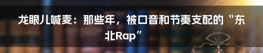 龙眼儿喊麦:那些年,被口音和节奏支配的“东北Rap”
