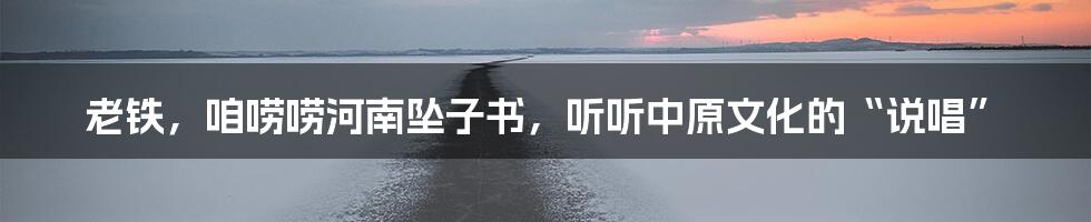 老铁，咱唠唠河南坠子书，听听中原文化的“说唱”
