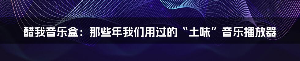 醋我音乐盒:那些年我们用过的“土味”音乐播放器