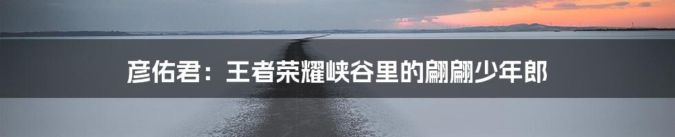 彦佑君:王者荣耀峡谷里的翩翩少年郎