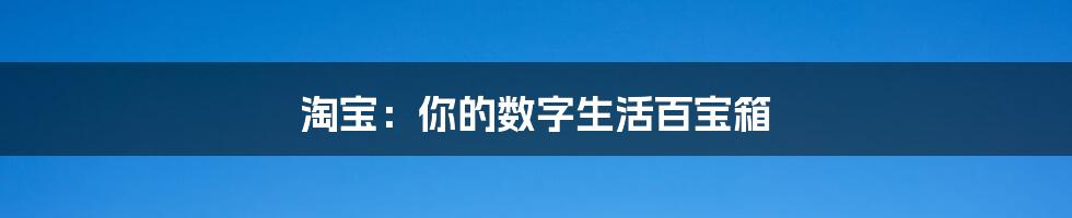 淘宝：你的数字生活百宝箱