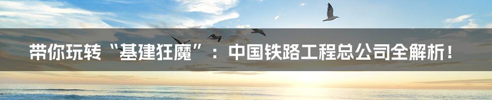 带你玩转“基建狂魔”:中国铁路工程总公司全解析!