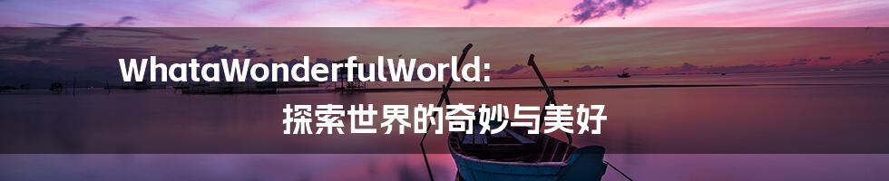 WhataWonderfulWorld: 探索世界的奇妙与美好