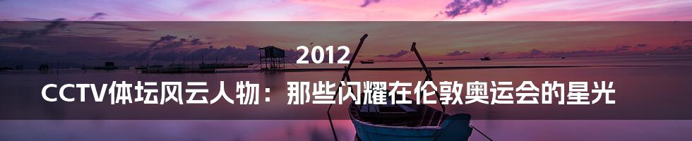 2012 CCTV体坛风云人物:那些闪耀在伦敦奥运会的星光